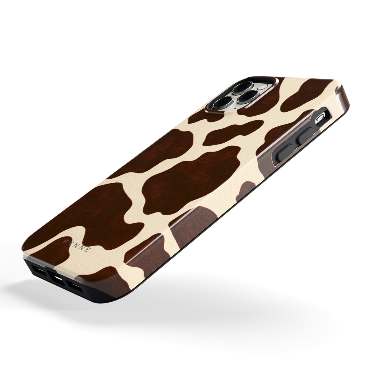 Chocolade Koeienprint hoesje voor iPhone 11 Pro Max, schuin