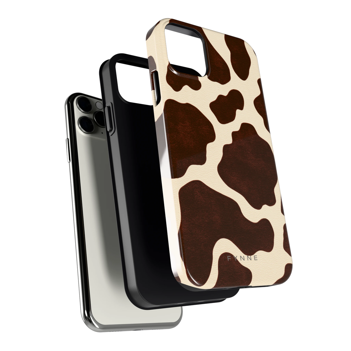Chocolade Koeienprint hoesje voor iPhone 11 Pro Max, los van de telefoon