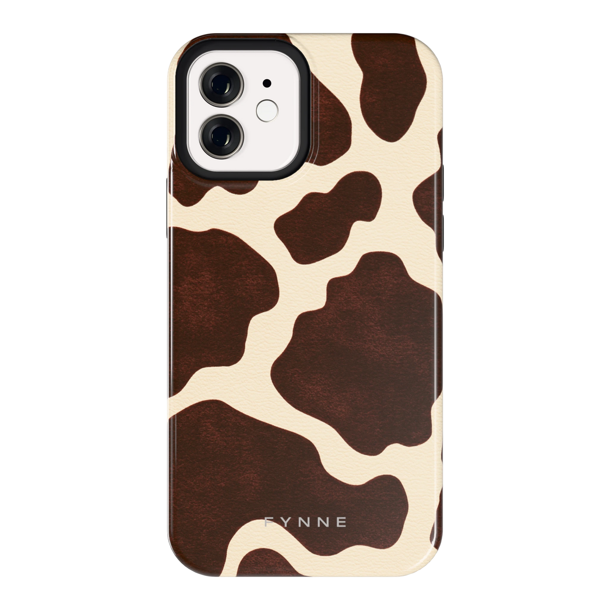 Chocolade Koeienprint hoesje voor iPhone 12, achterkant