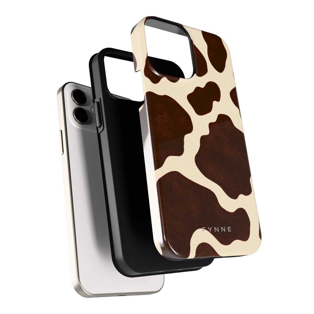 Chocolade Koeienprint hoesje voor iPhone 12, los van de telefoon