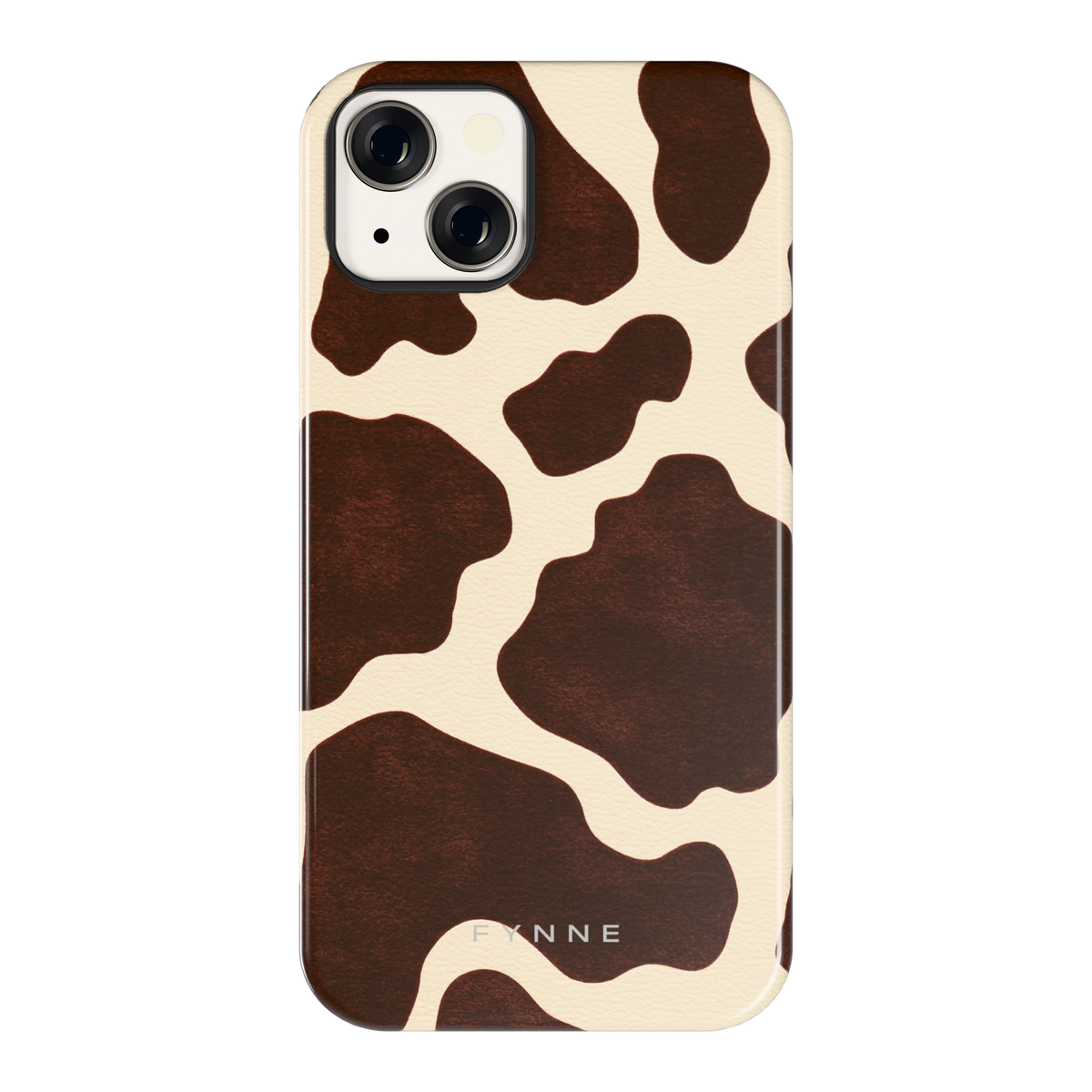 Chocolade Koeienprint hoesje voor iPhone 13, achterkant