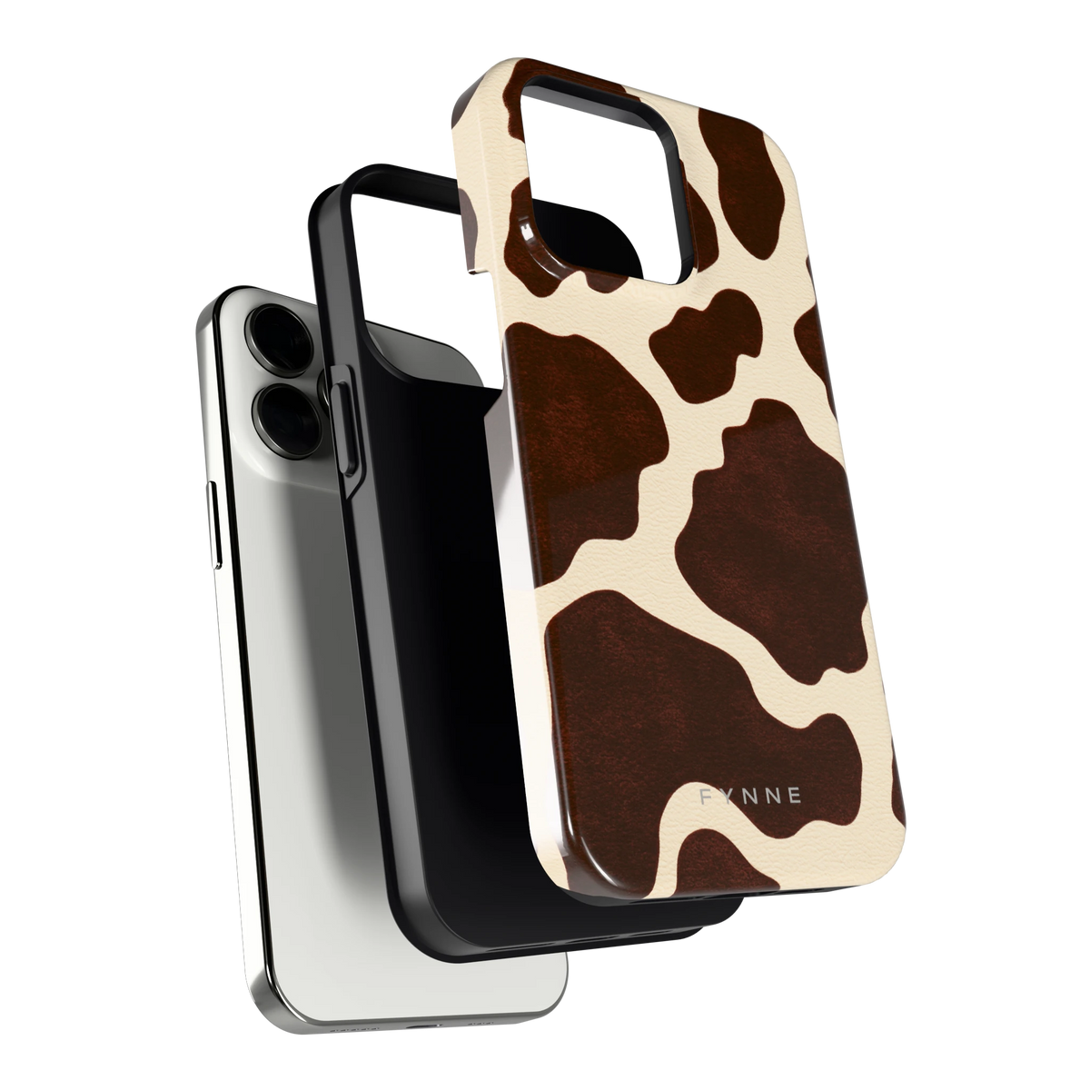 Chocolade Koeienprint hoesje voor iPhone 13 Pro, los van de telefoon
