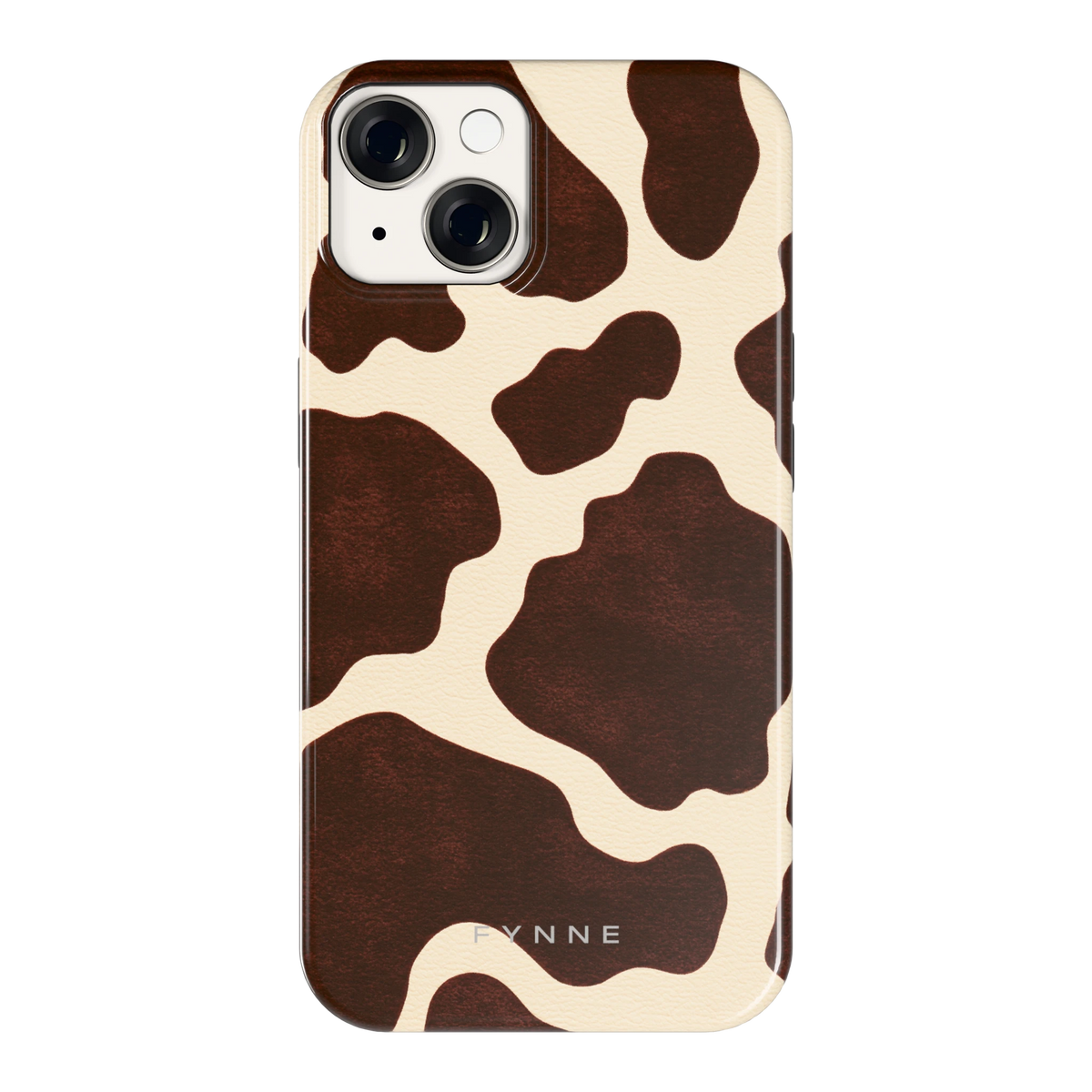 Chocolade Koeienprint hoesje voor iPhone 14, achterkant