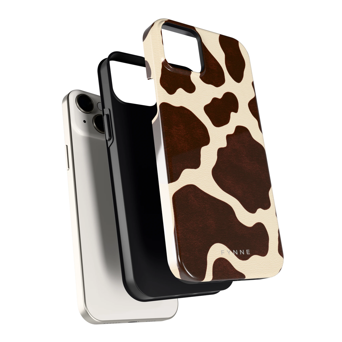 Chocolade Koeienprint hoesje voor iPhone 14 Plus, los van de telefoon