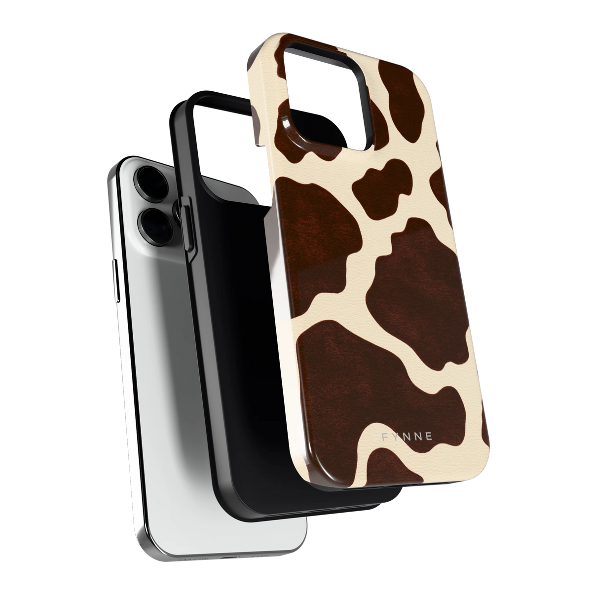 Chocolade Koeienprint hoesje voor iPhone 14 Pro Max, los van de telefoon