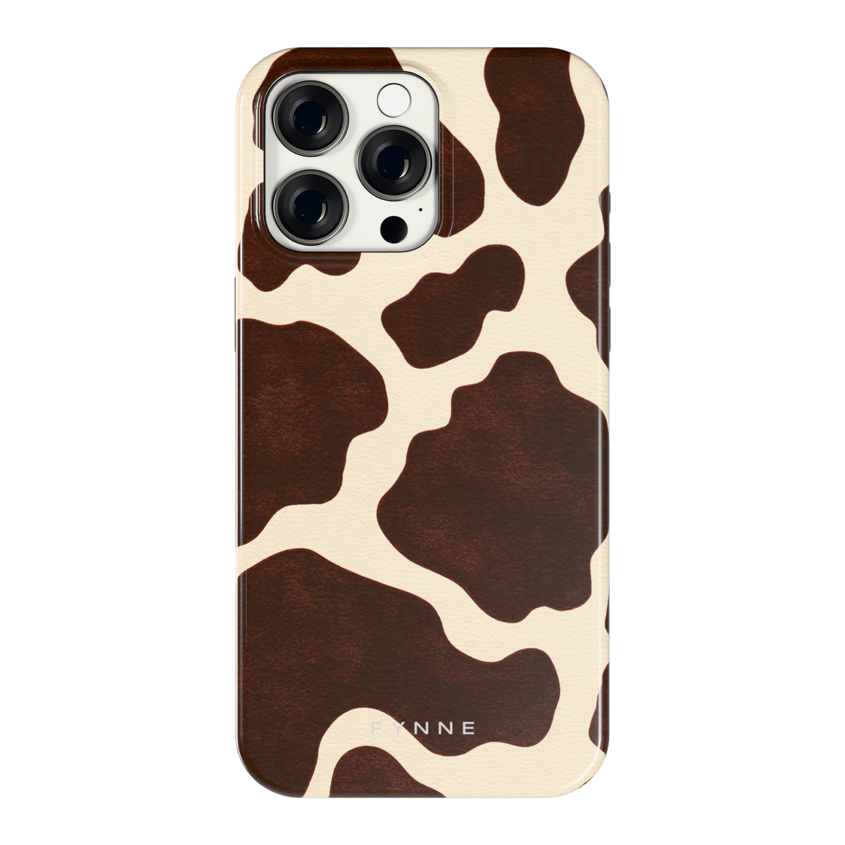 Chocolade Koeienprint hoesje voor iPhone 15 Pro Max, achterkant