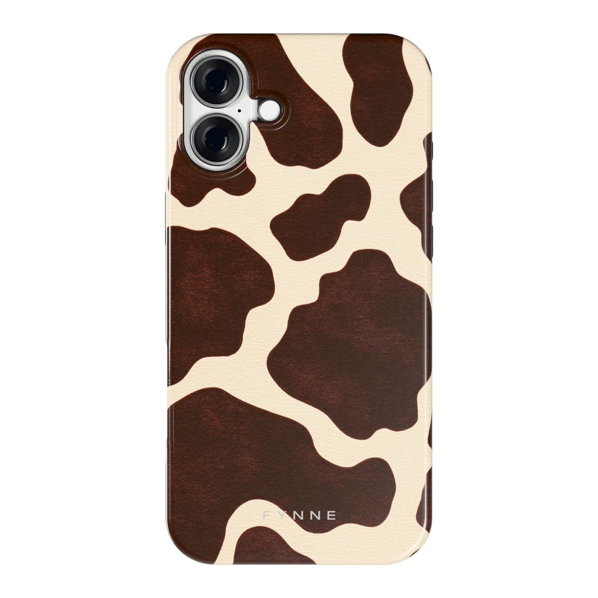 Chocolade Koeienprint hoesje voor iPhone 16 Plus, achterkant