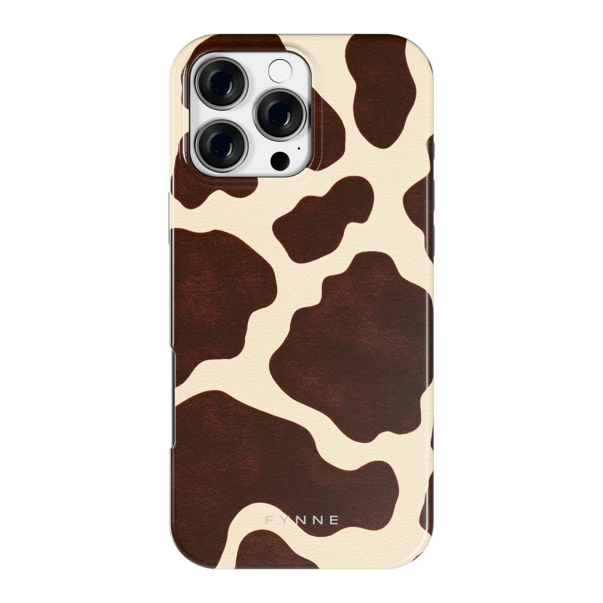 Chocolade Koeienprint hoesje voor iPhone 16 Pro Max, achterkant