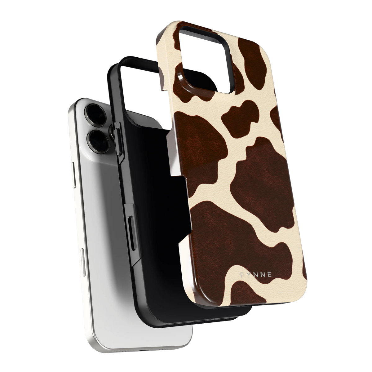 Chocolade Koeienprint hoesje voor iPhone 16 Pro Max, los van de telefoon