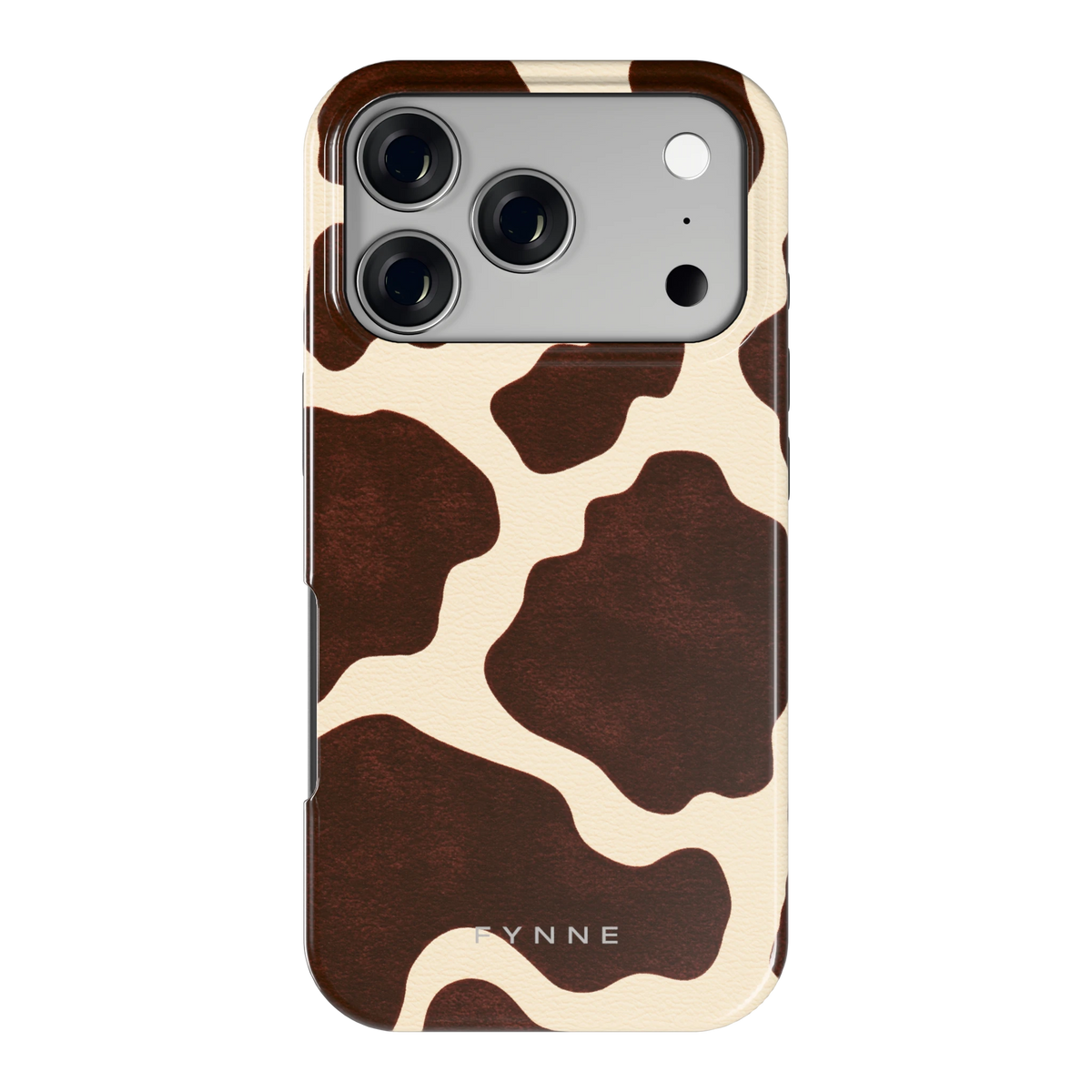 Chocolade Koeienprint hoesje voor iPhone 17 Pro, achterkant