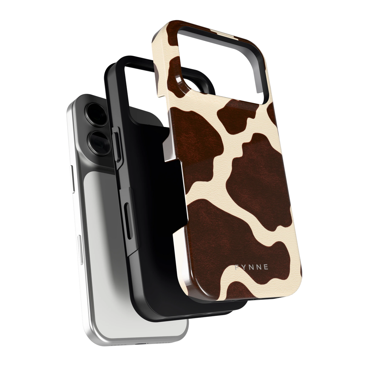 Chocolade Koeienprint hoesje voor iPhone 17 Pro, los van de telefoon