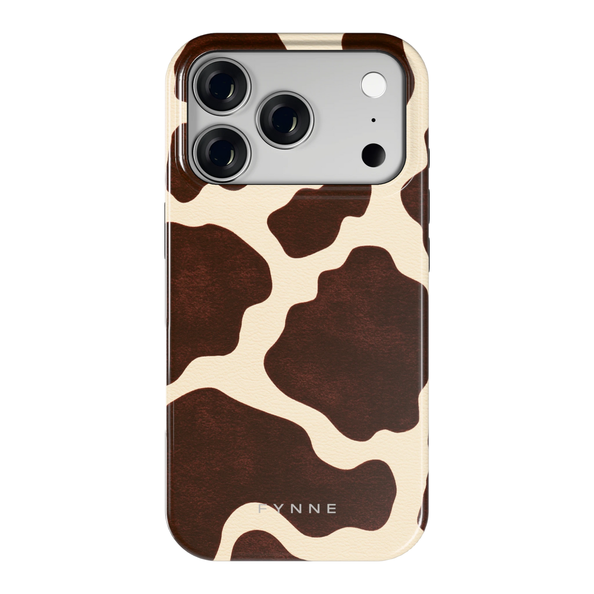 Chocolade Koeienprint hoesje voor iPhone 18 Pro, achterkant