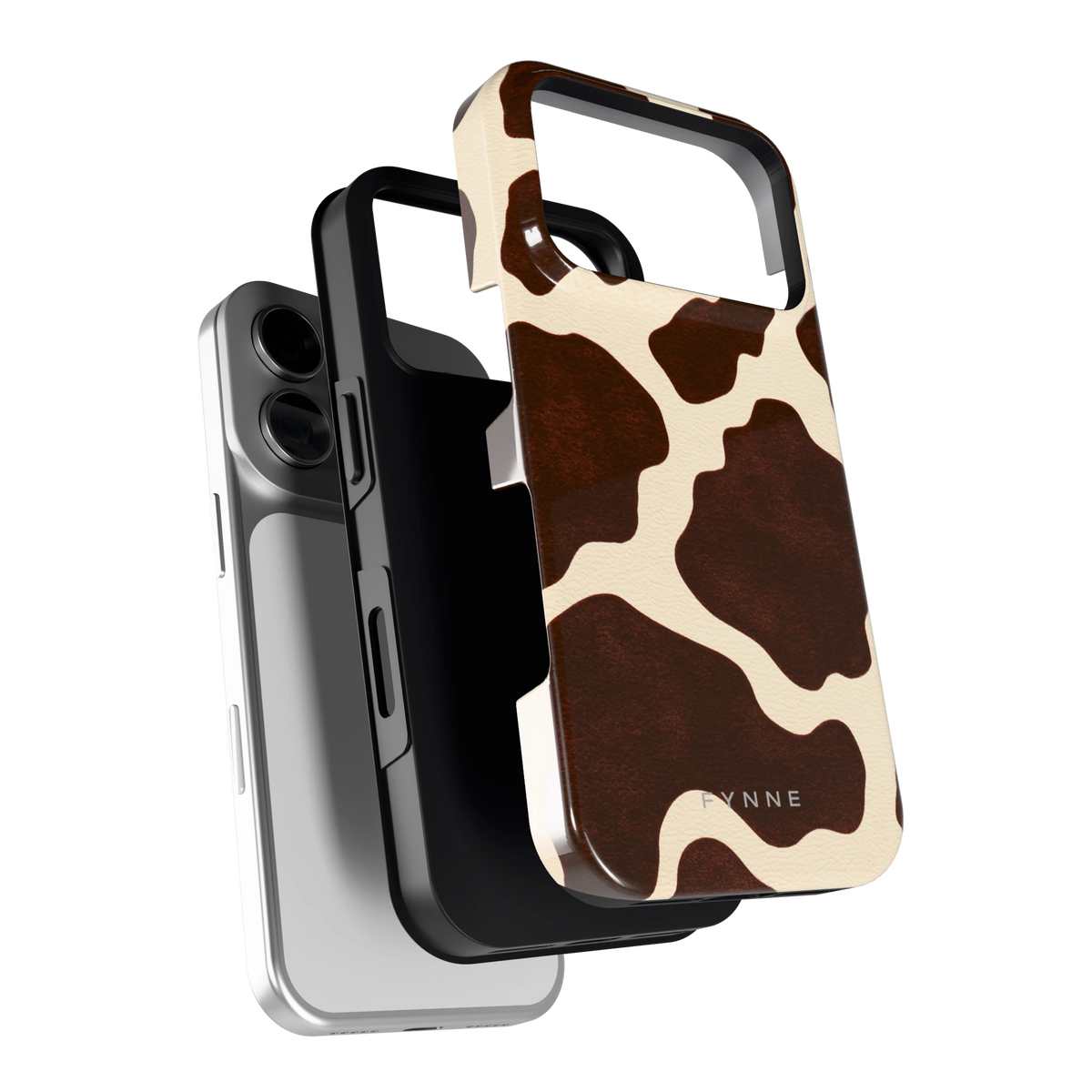Chocolade Koeienprint hoesje voor iPhone 18 Pro, los van de telefoon
