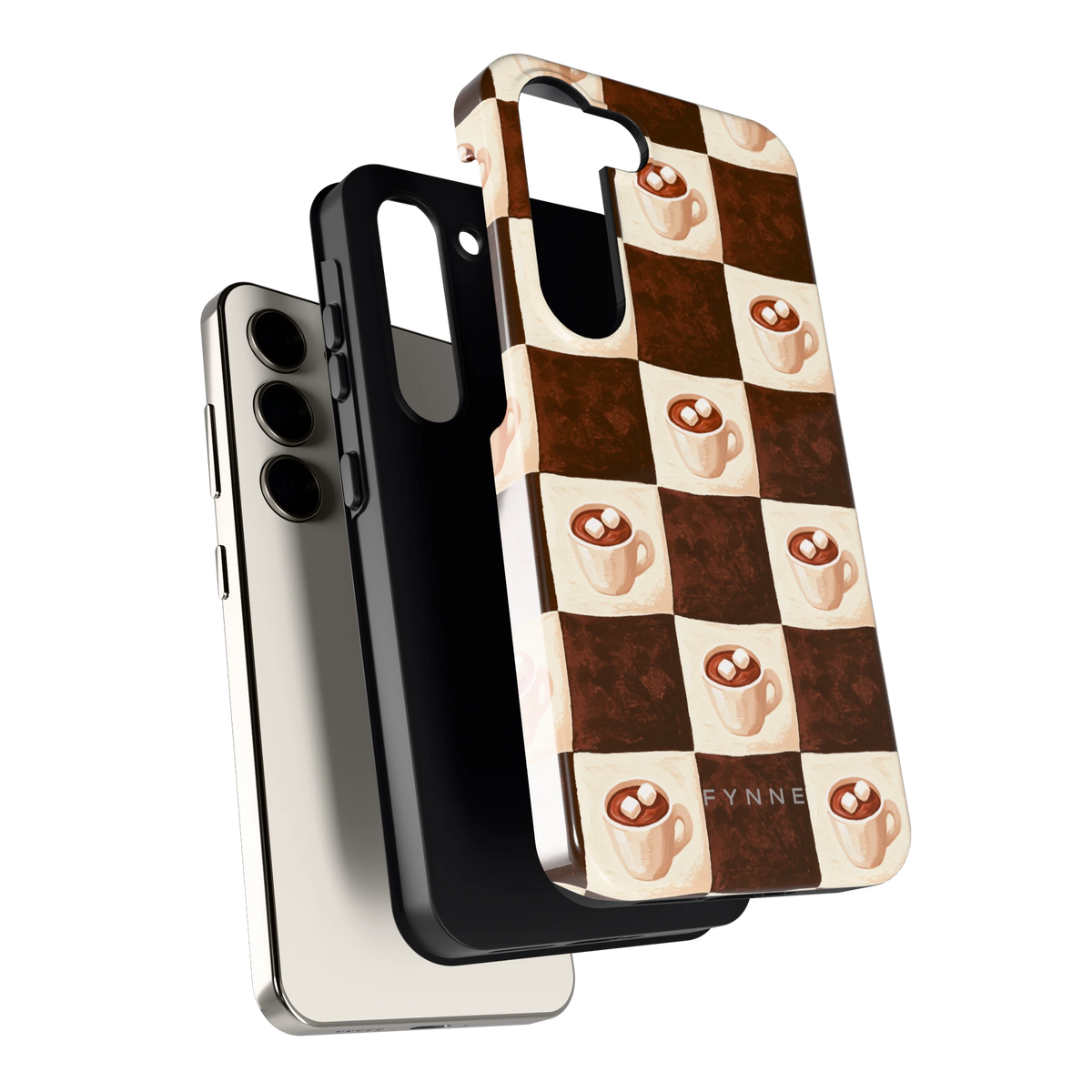Cacao Dambord hoesje voor Galaxy S23, los van de telefoon