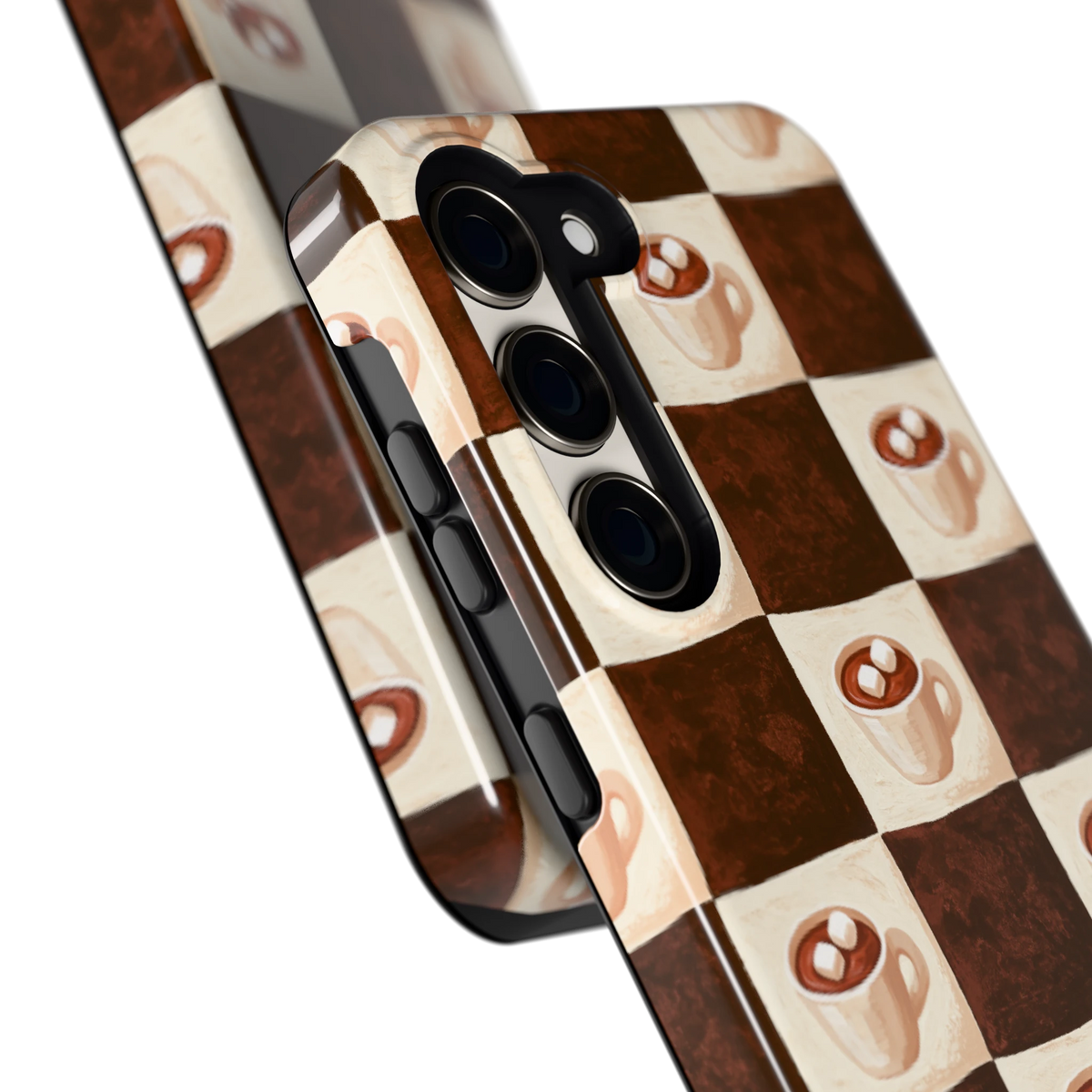 Cacao Dambord hoesje voor Galaxy S23, close-up