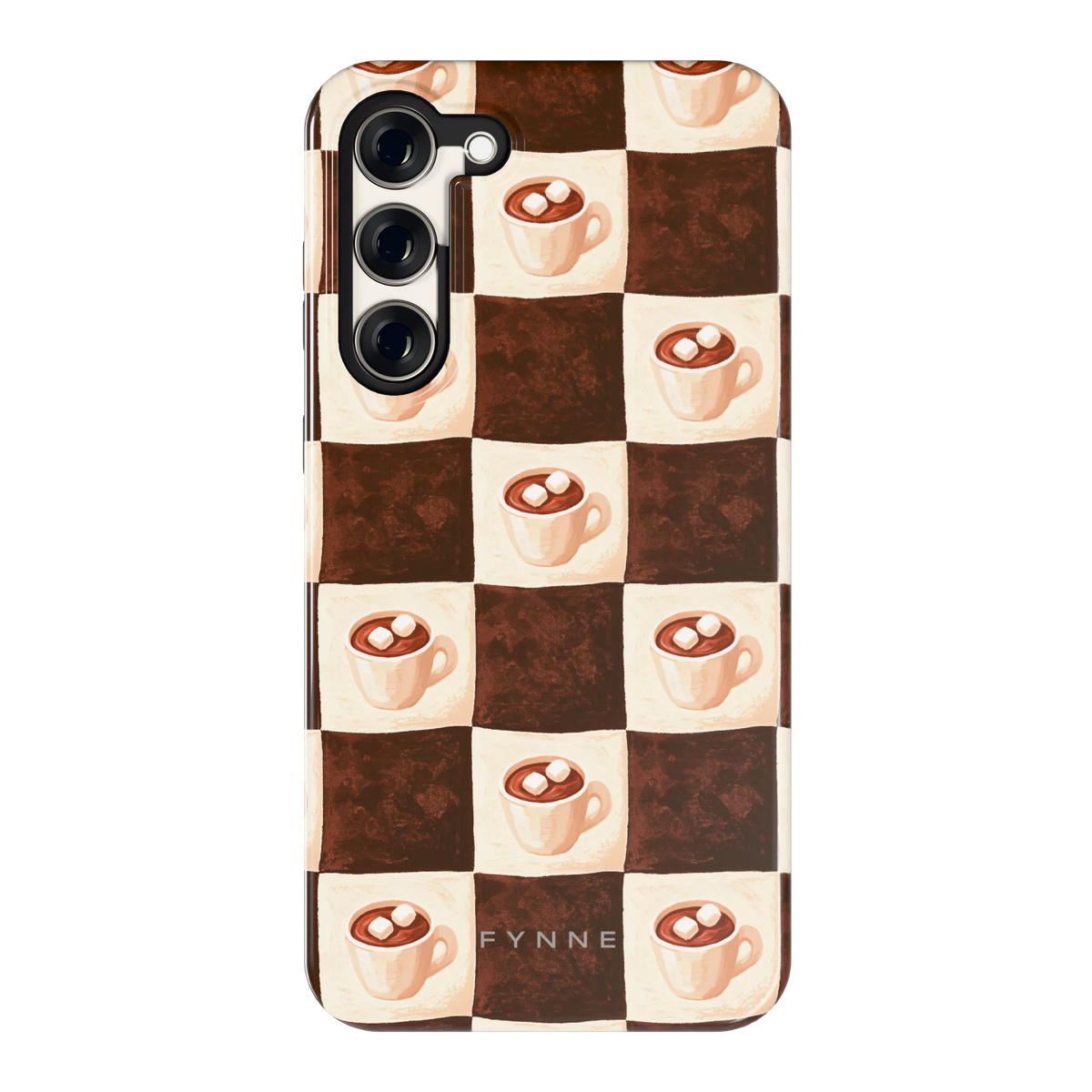 Cacao Dambord hoesje voor Galaxy S23+, achterkant