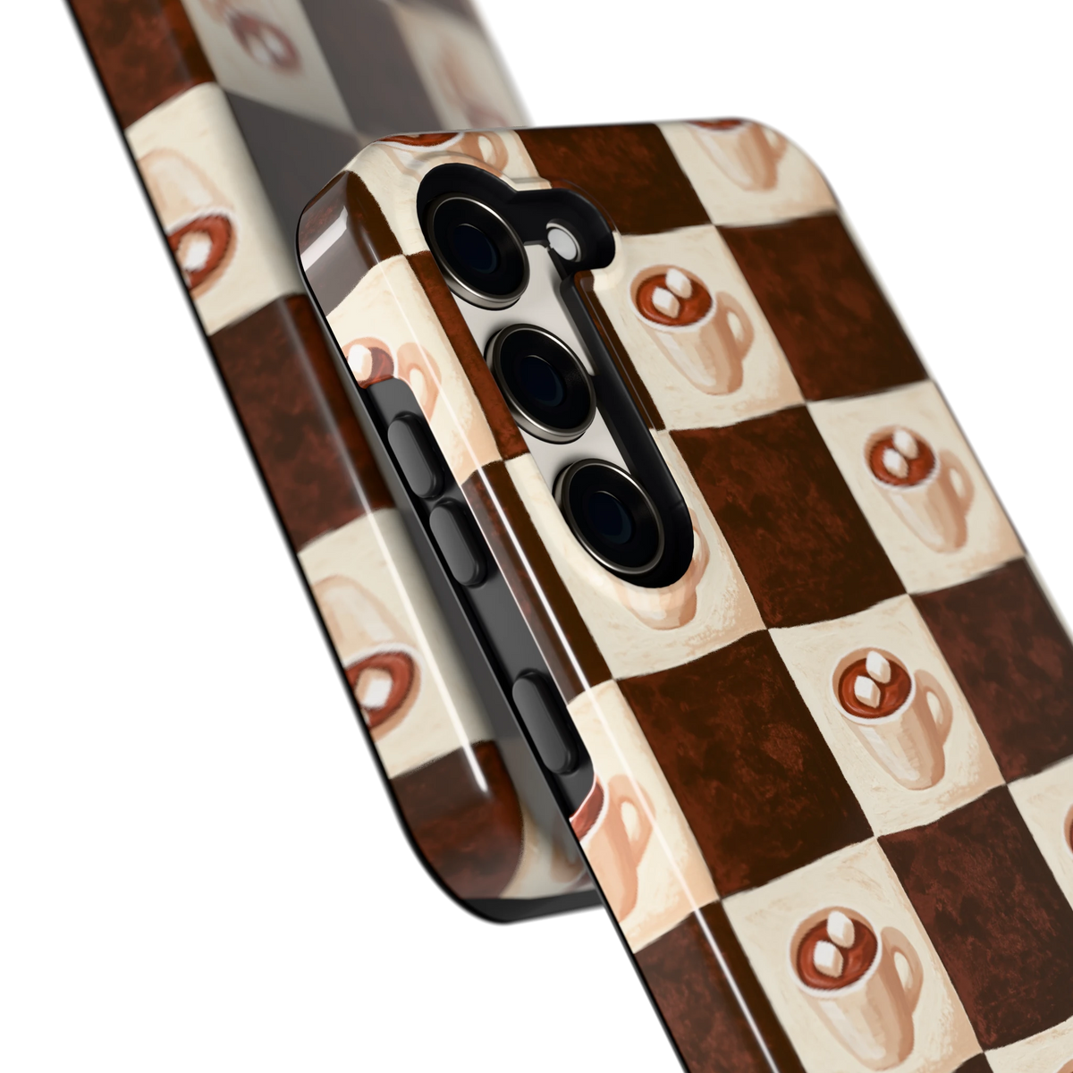 Cacao Dambord hoesje voor Galaxy S23+, close-up
