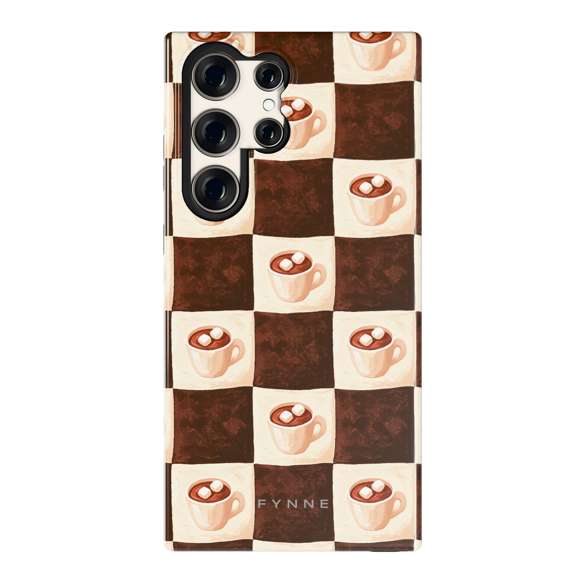 Cacao Dambord hoesje voor Galaxy S23 Ultra, achterkant