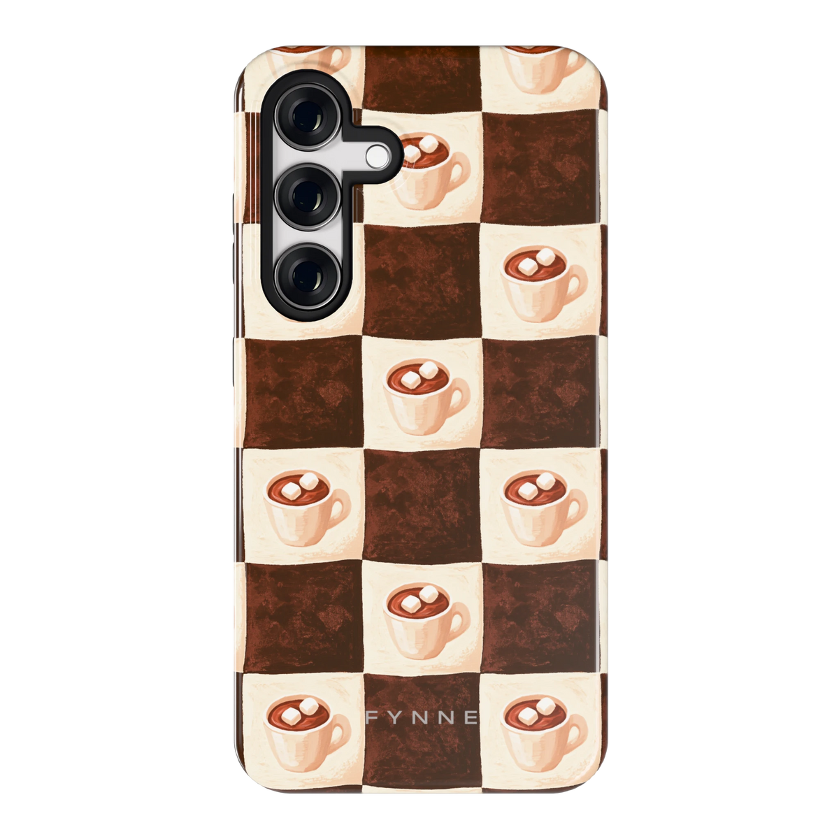 Cacao Dambord hoesje voor Galaxy S24, achterkant