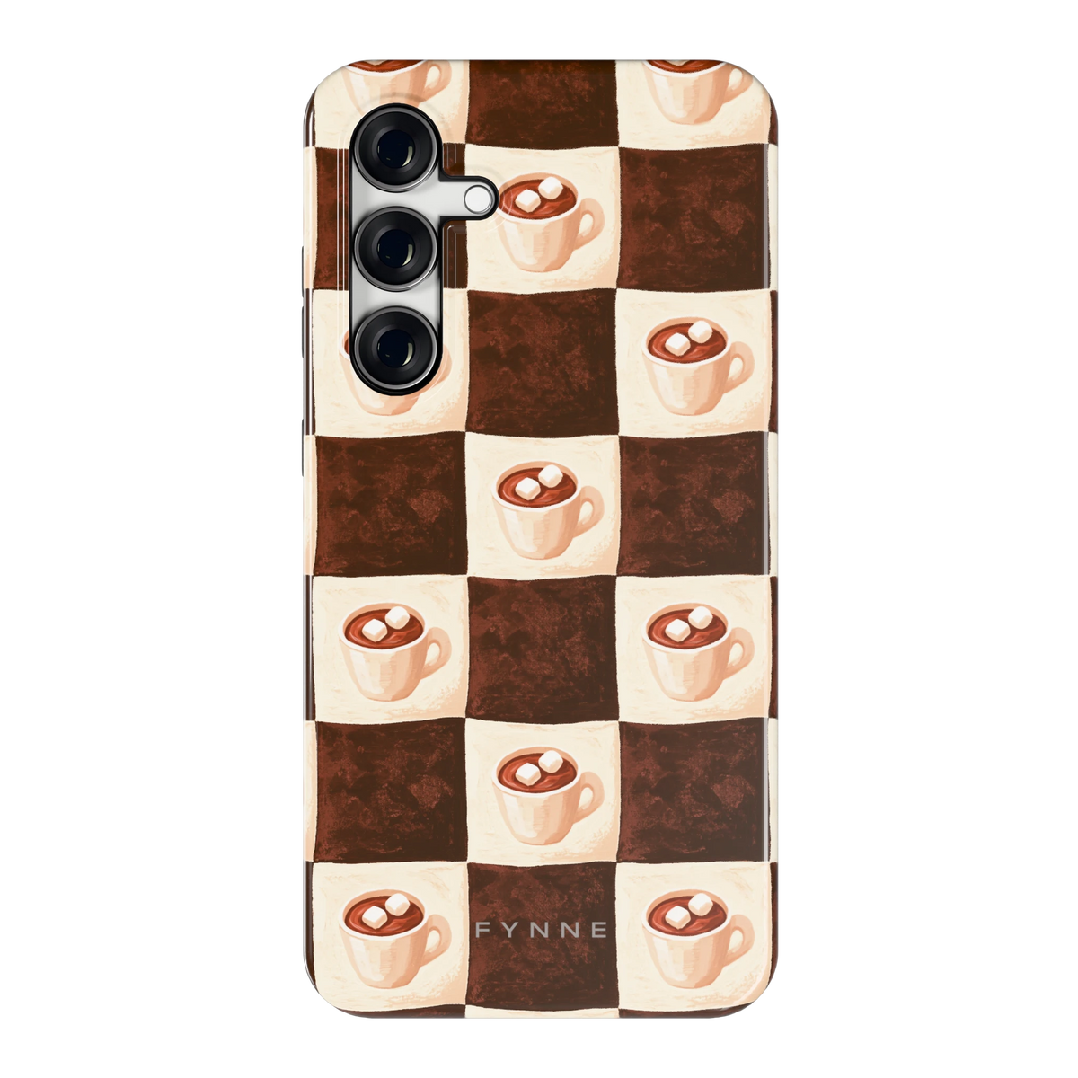 Cacao Dambord hoesje voor Galaxy S24 FE, achterkant