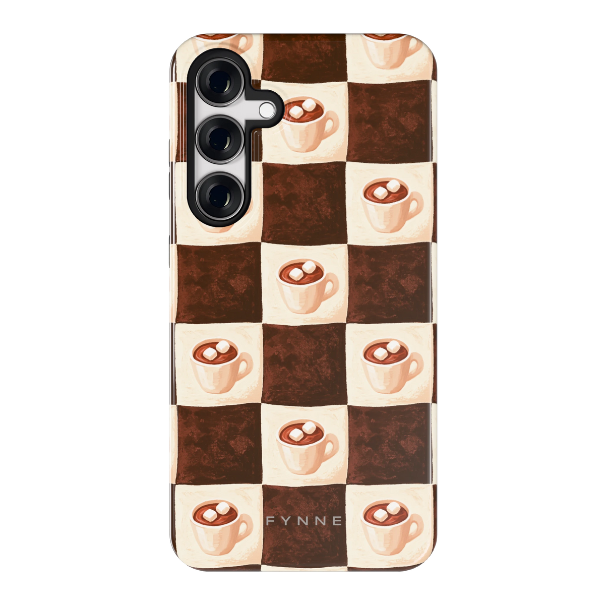 Cacao Dambord hoesje voor Galaxy S24+, achterkant