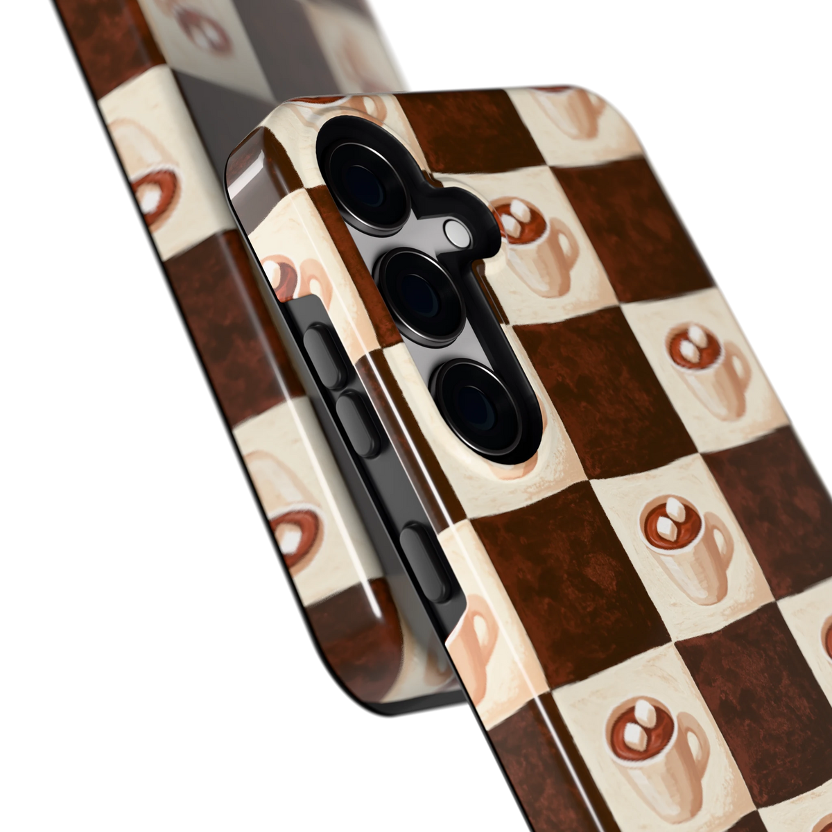 Cacao Dambord hoesje voor Galaxy S24+, close-up