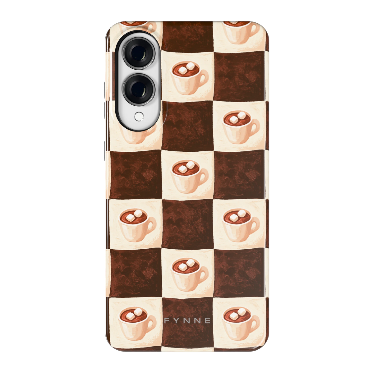 Cacao Dambord hoesje voor Galaxy S25 Edge, achterkant