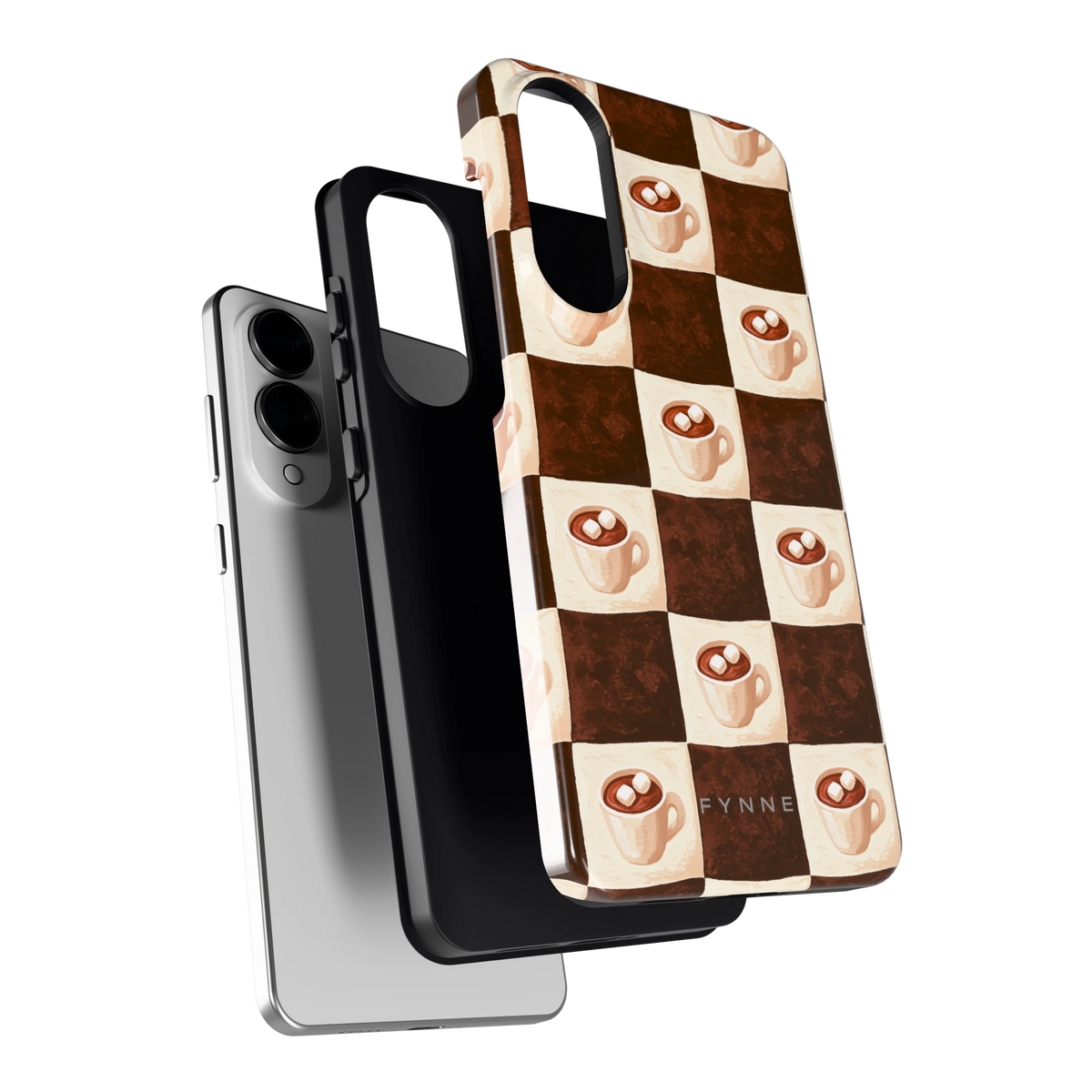 Cacao Dambord hoesje voor Galaxy S25 Edge, los van de telefoon