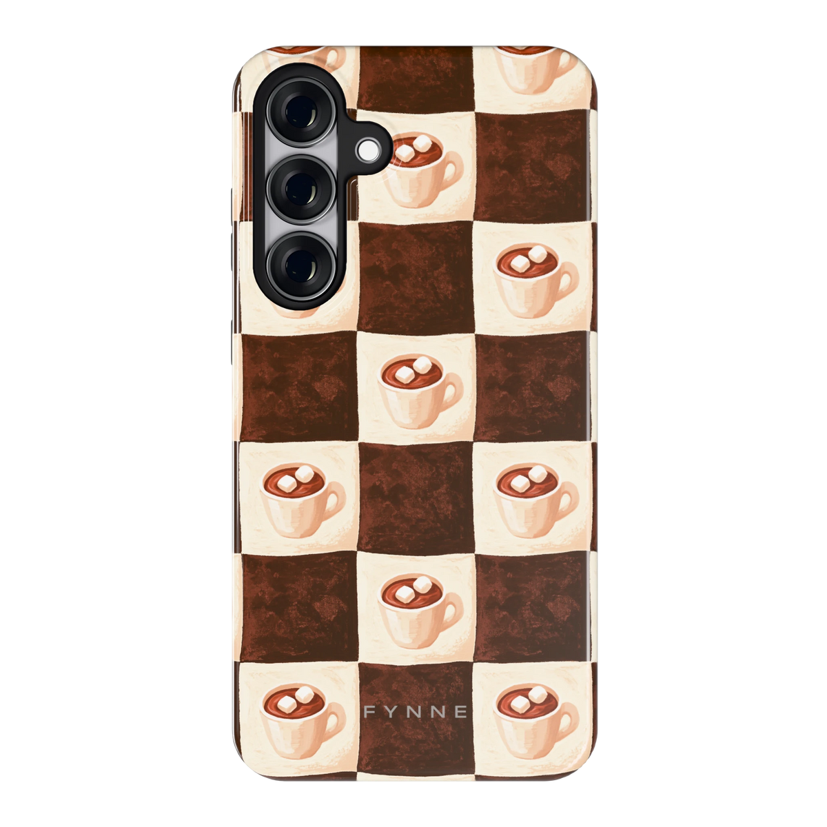 Cacao Dambord hoesje voor Galaxy S25+, achterkant