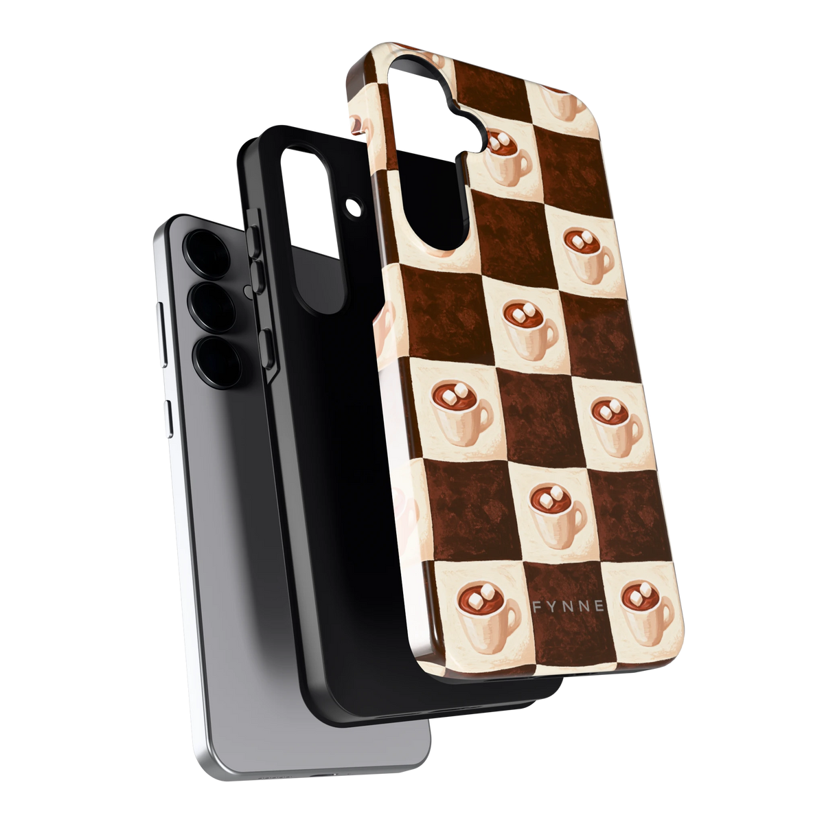 Cacao Dambord hoesje voor Galaxy S25+, los van de telefoon
