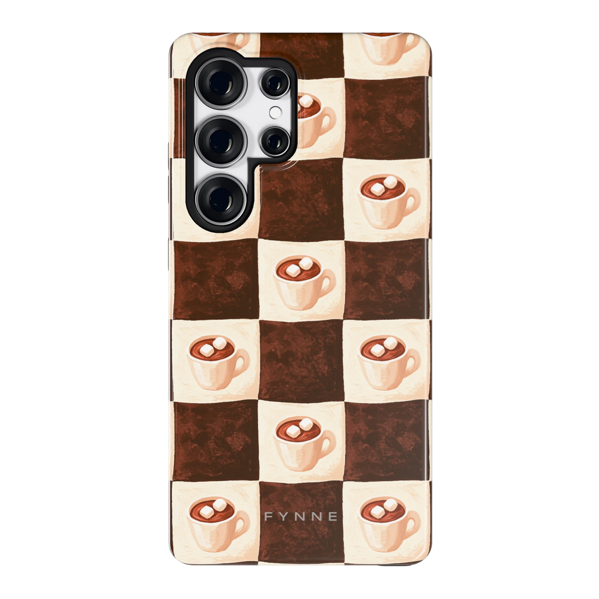 Cacao Dambord hoesje voor Galaxy S25 Ultra, achterkant