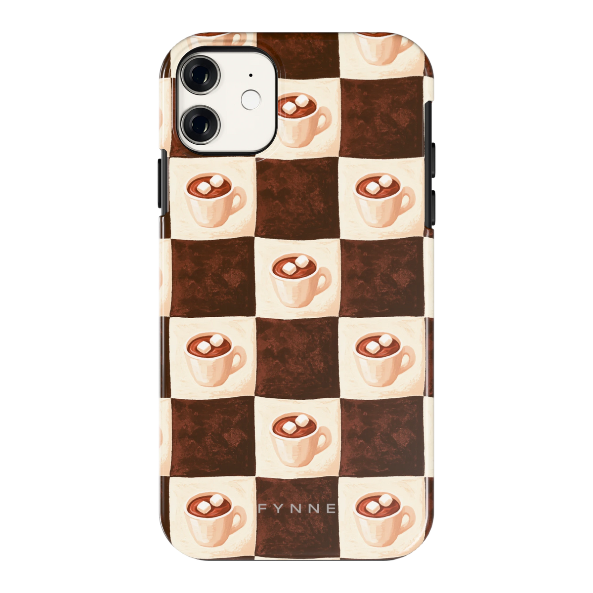 Cacao Dambord hoesje voor iPhone 11, achterkant