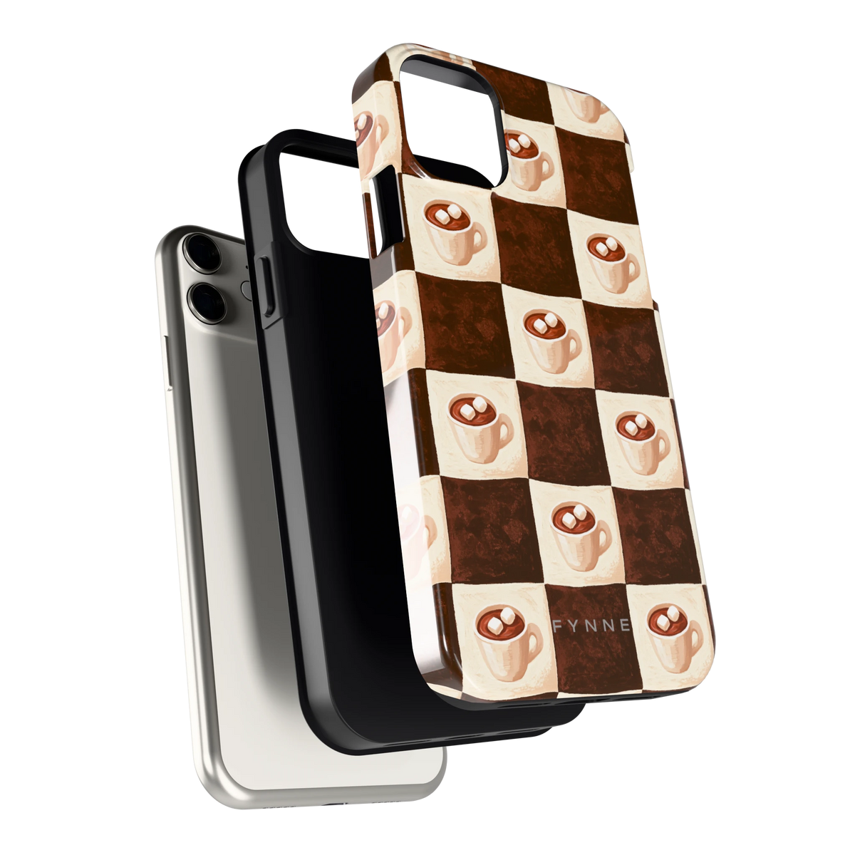 Cacao Dambord hoesje voor iPhone 11, los van de telefoon