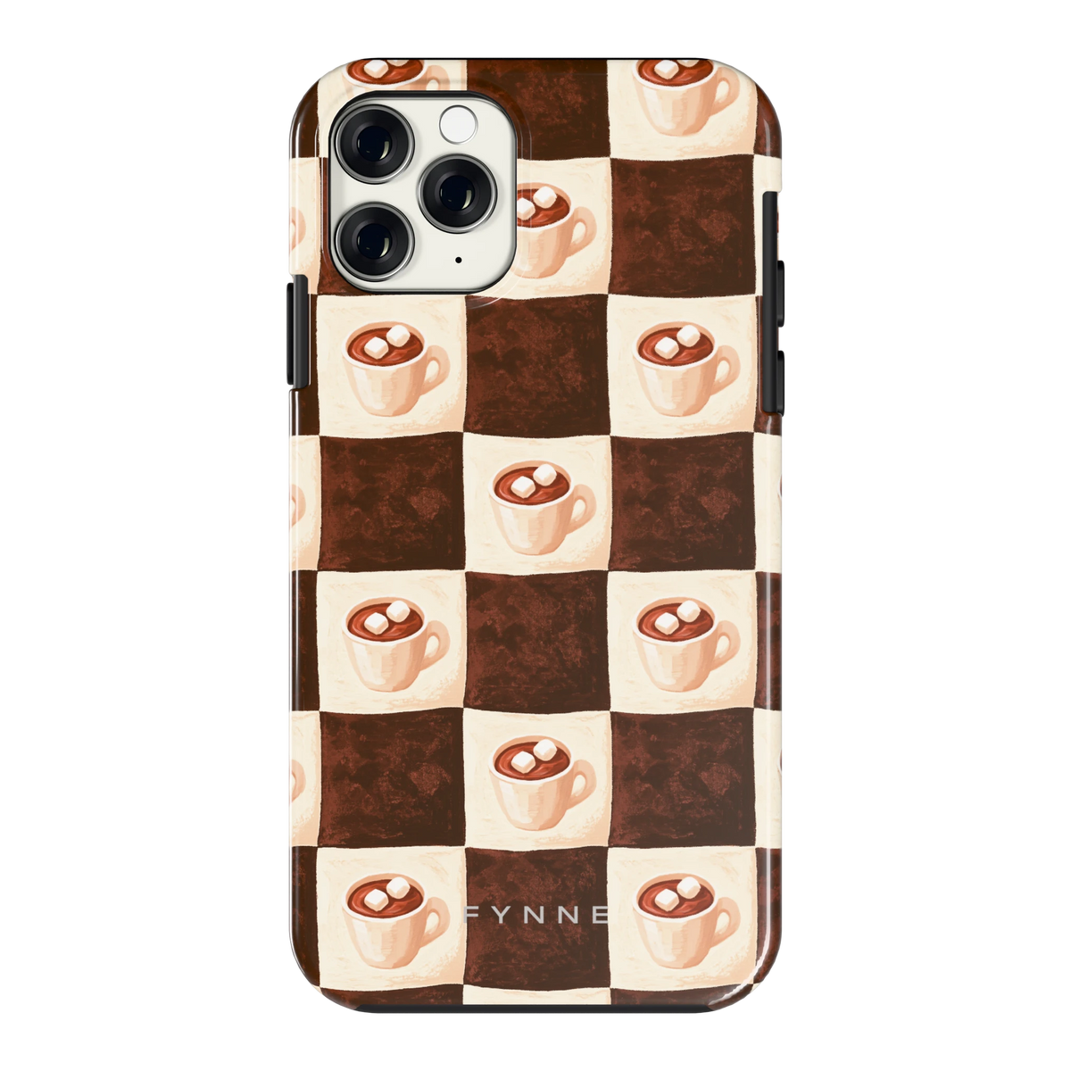 Cacao Dambord hoesje voor iPhone 11 Pro, achterkant