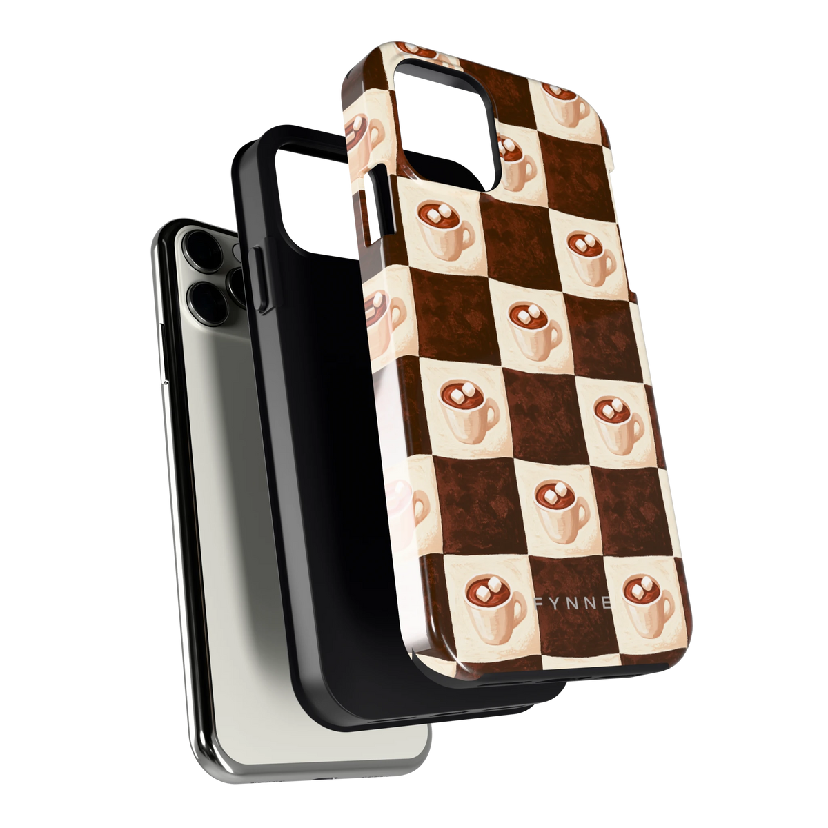 Cacao Dambord hoesje voor iPhone 11 Pro, los van de telefoon