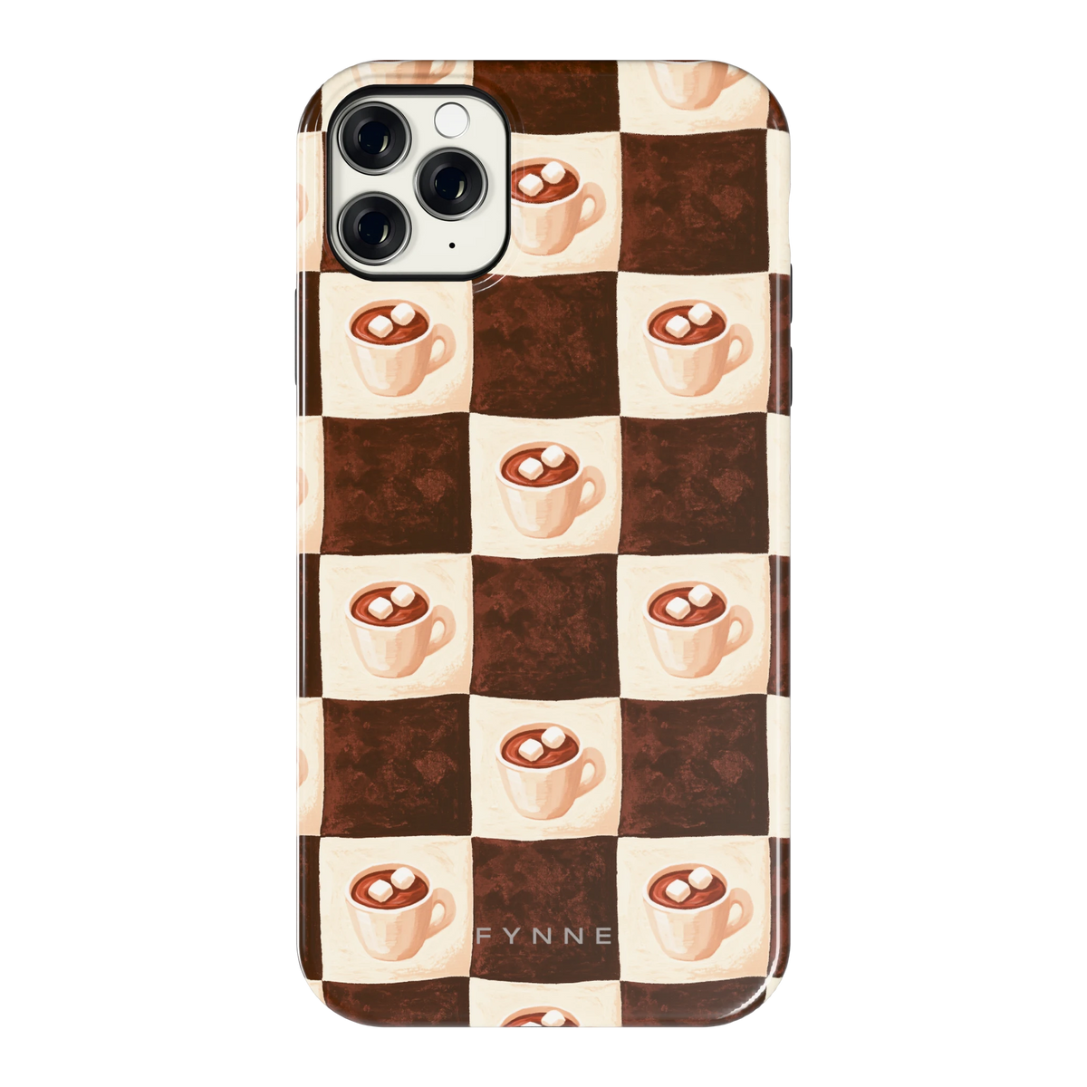 Cacao Dambord hoesje voor iPhone 11 Pro Max, achterkant