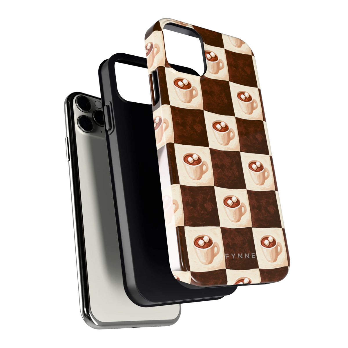 Cacao Dambord hoesje voor iPhone 11 Pro Max, los van de telefoon