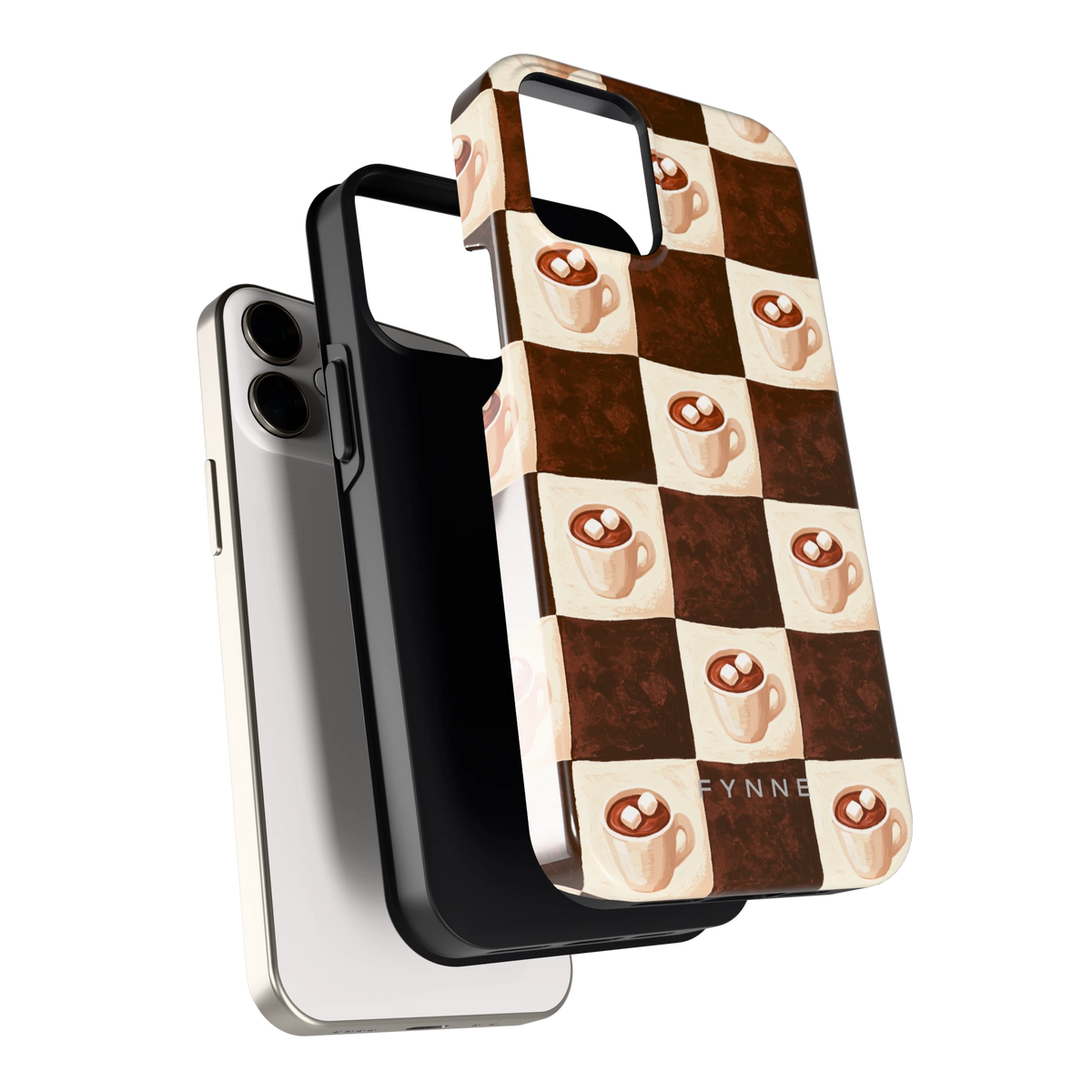 Cacao Dambord hoesje voor iPhone 12 mini, los van de telefoon