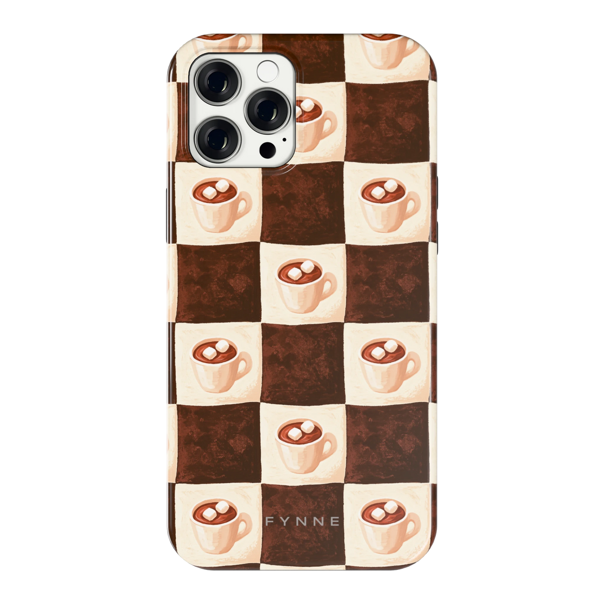 Cacao Dambord hoesje voor iPhone 12 Pro Max, achterkant