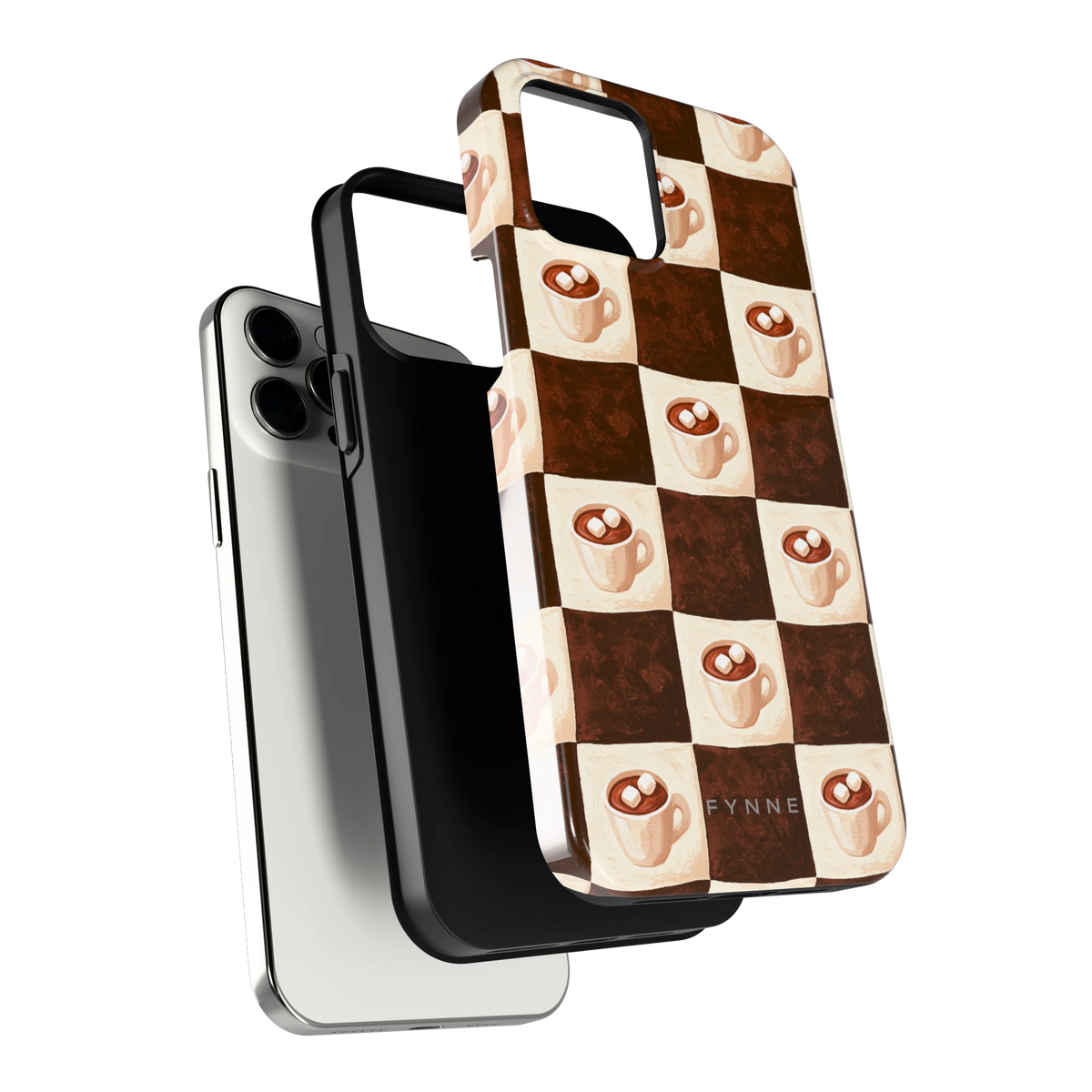 Cacao Dambord hoesje voor iPhone 12 Pro Max, los van de telefoon