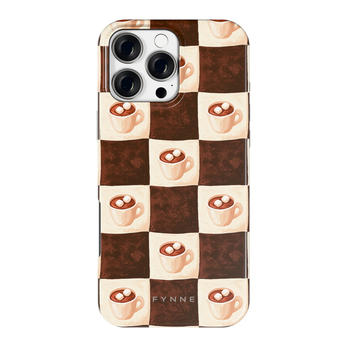 Cacao Dambord hoesje voor iPhone 16 Pro Max, achterkant