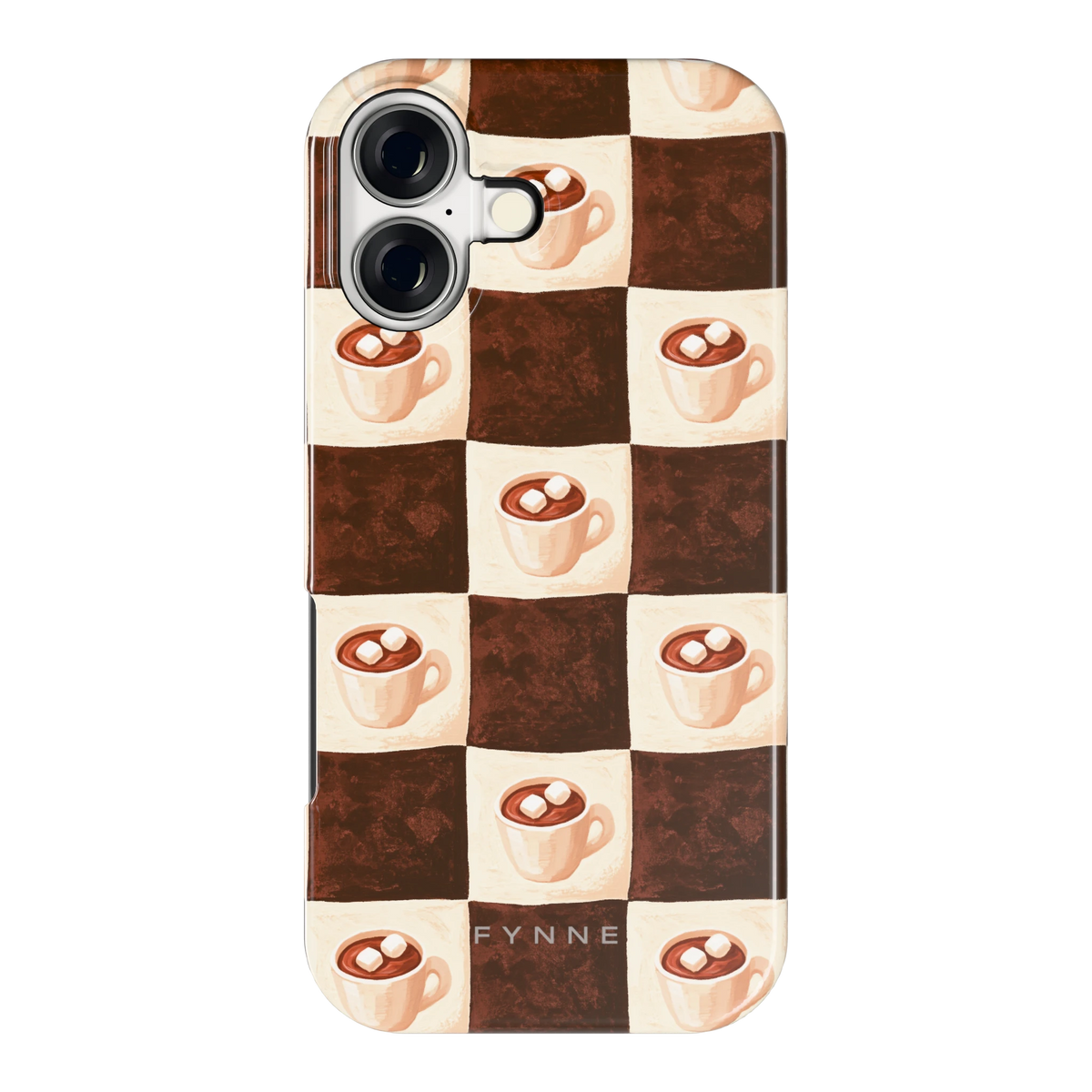 Cacao Dambord hoesje voor iPhone 17, achterkant