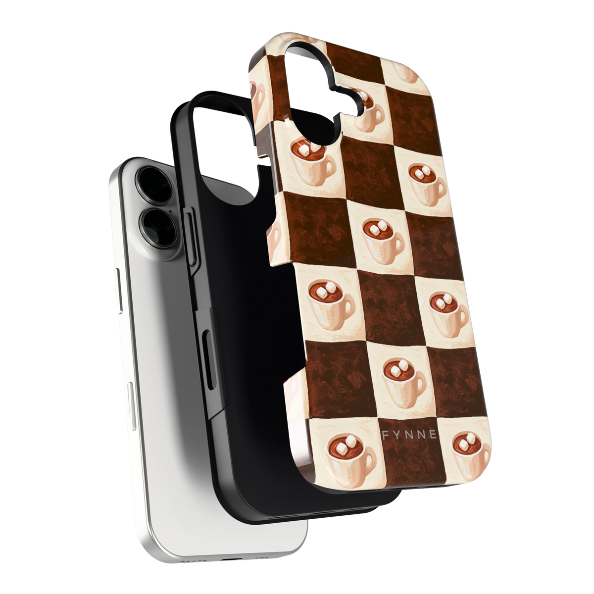 Cacao Dambord hoesje voor iPhone 17, los van de telefoon