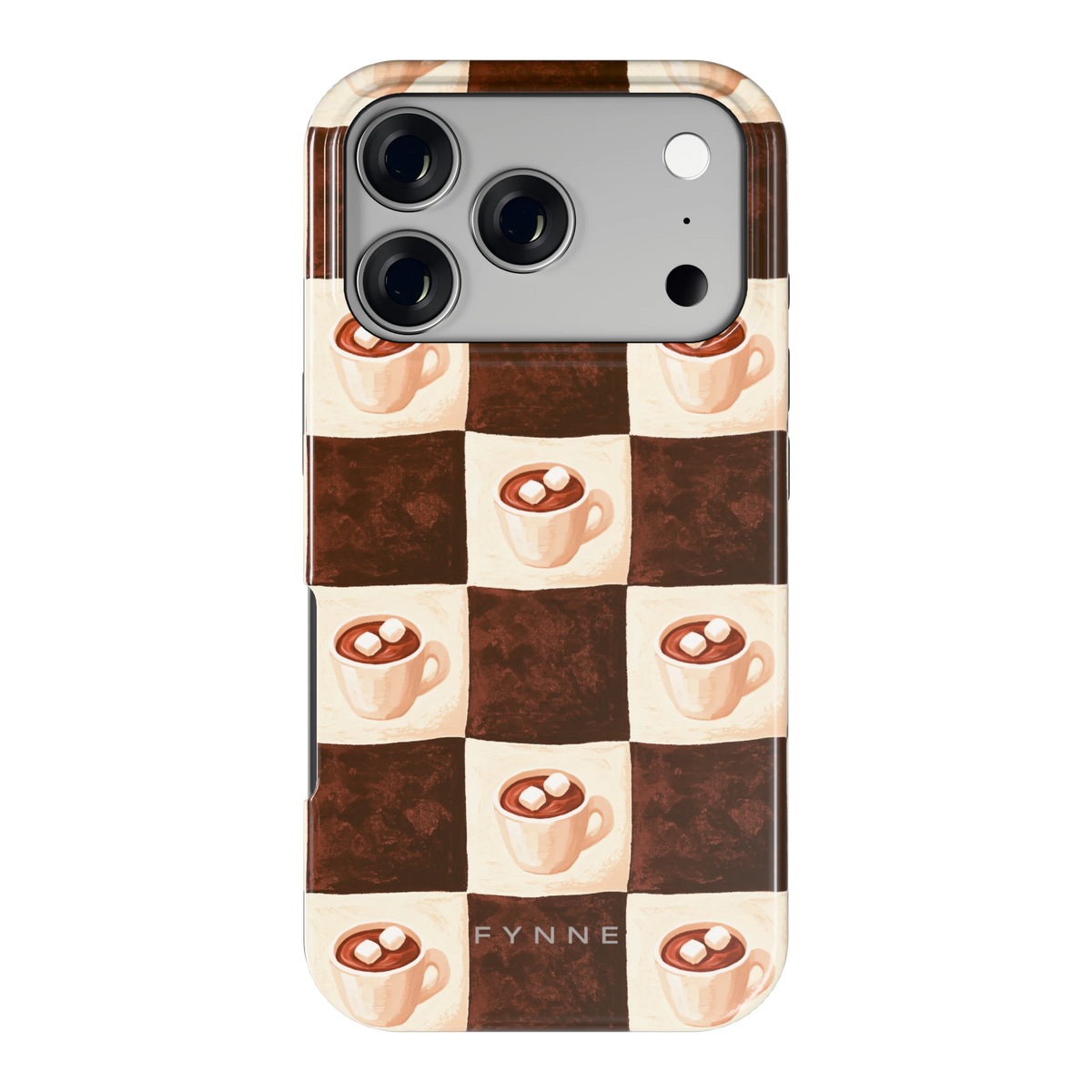 Cacao Dambord hoesje voor iPhone 17 Pro, achterkant
