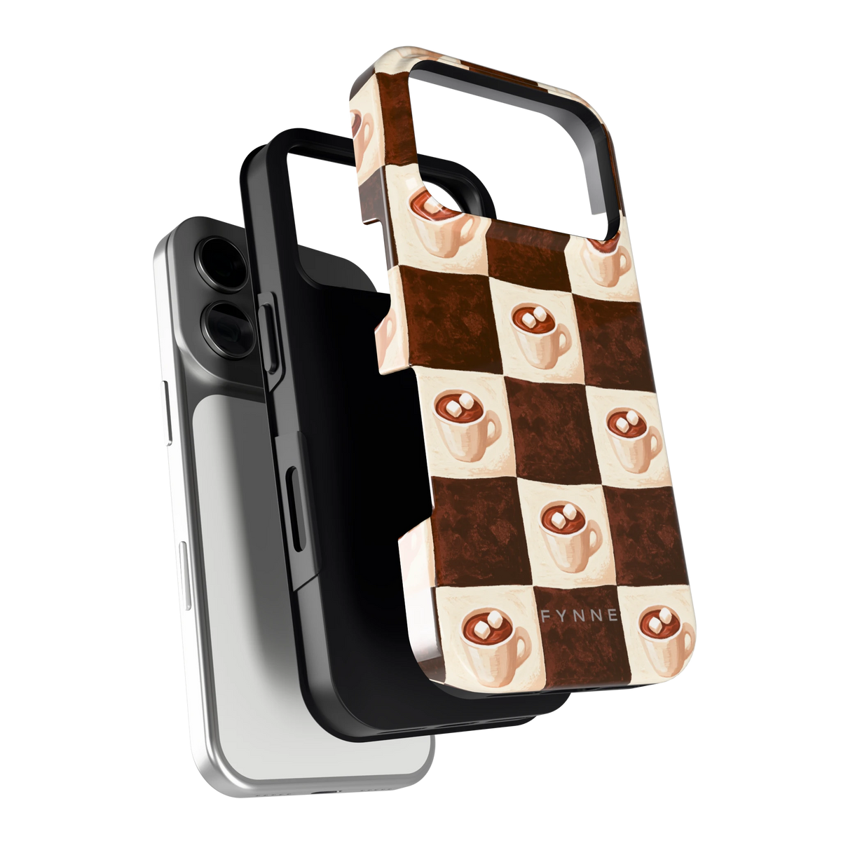 Cacao Dambord hoesje voor iPhone 17 Pro, los van de telefoon