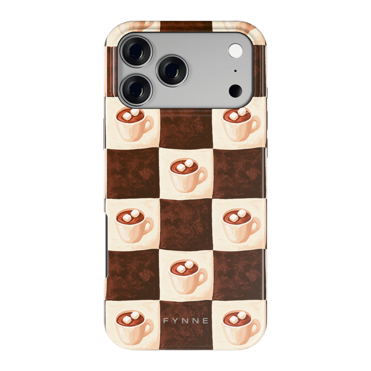Cacao Dambord hoesje voor iPhone 17 Pro Max, achterkant
