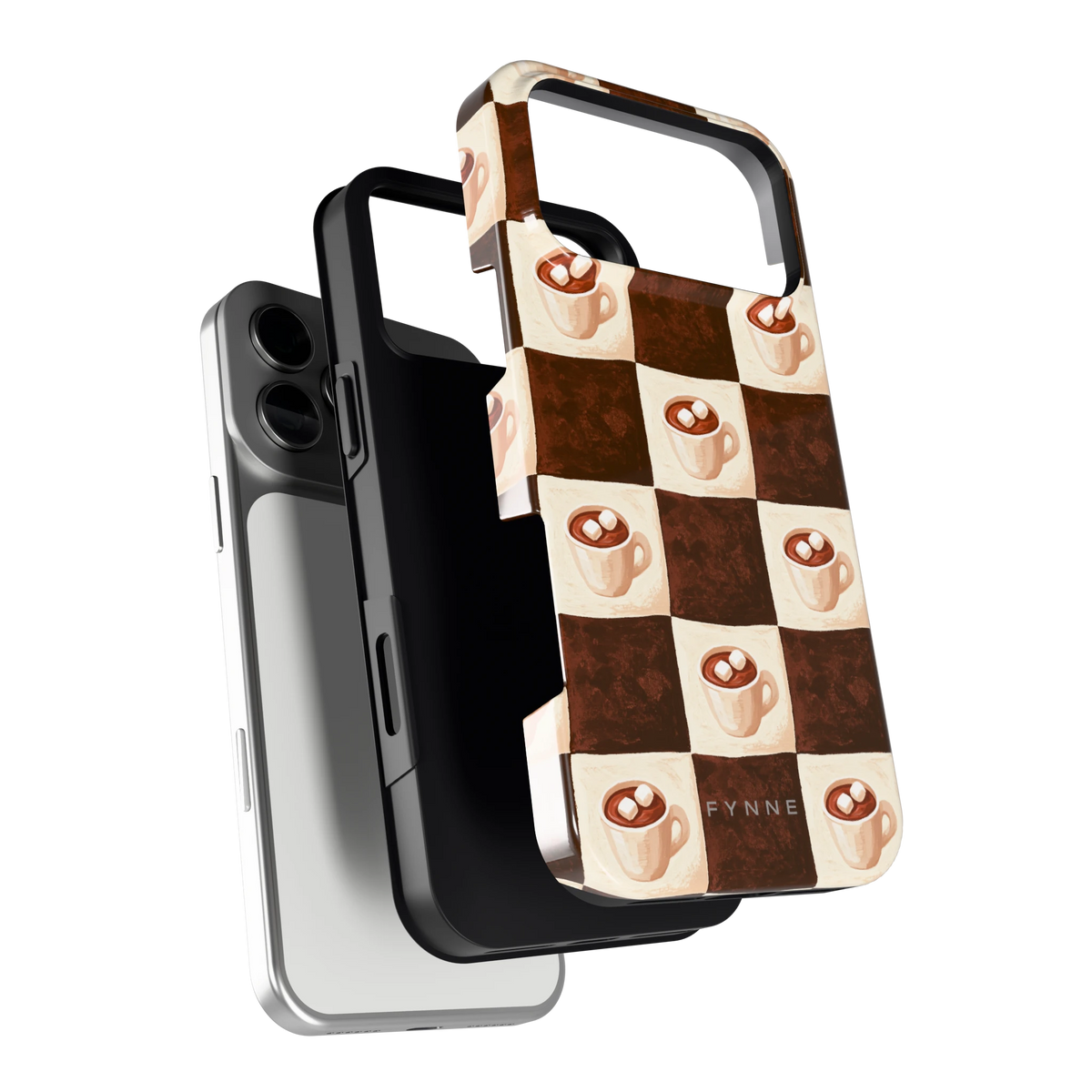 Cacao Dambord hoesje voor iPhone 17 Pro Max, los van de telefoon