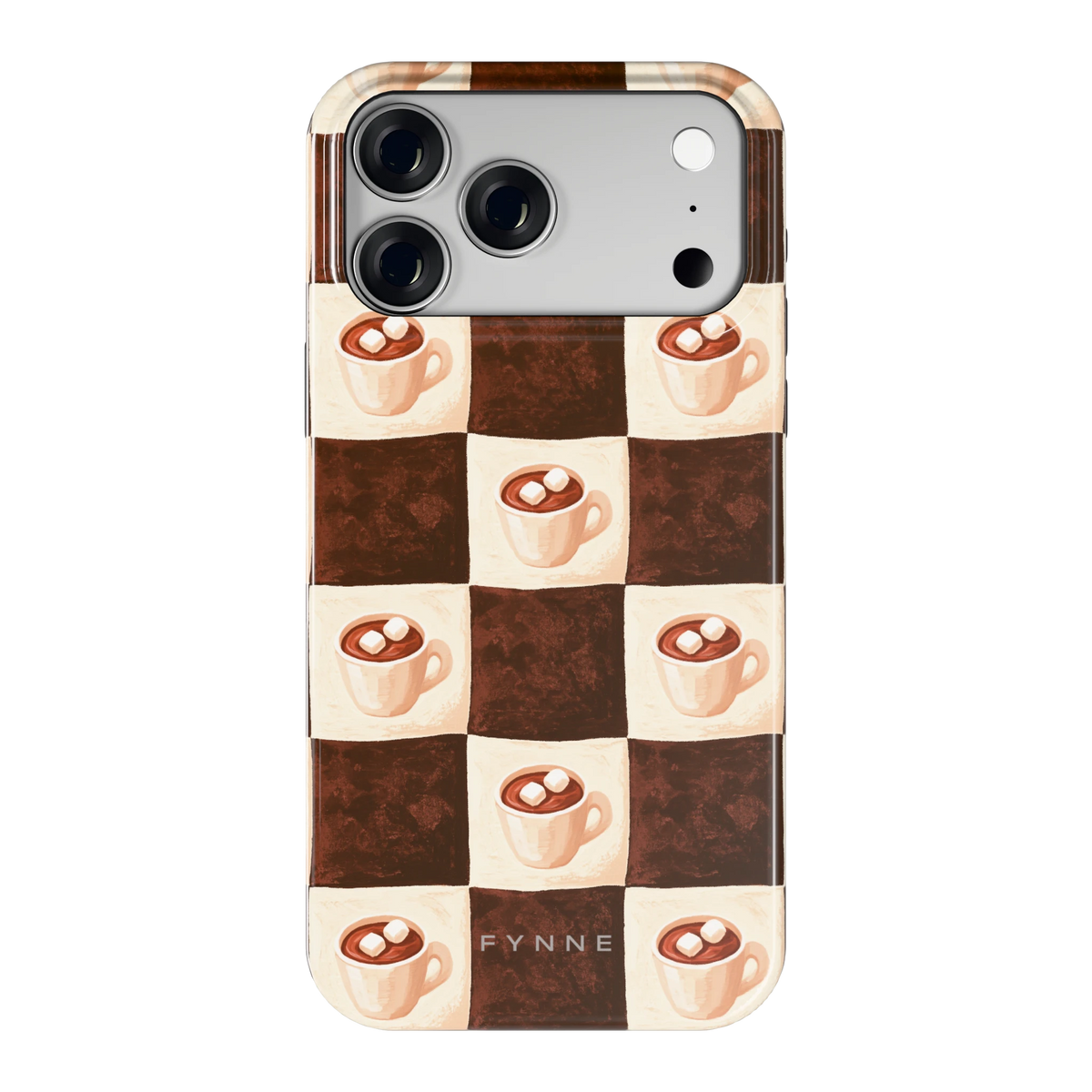 Cacao Dambord hoesje voor iPhone 18 Pro Max, achterkant