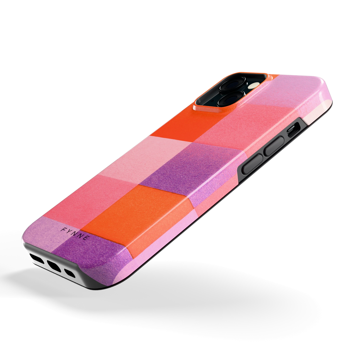 Kleurvlakken Korrel hoesje voor iPhone 15, schuin