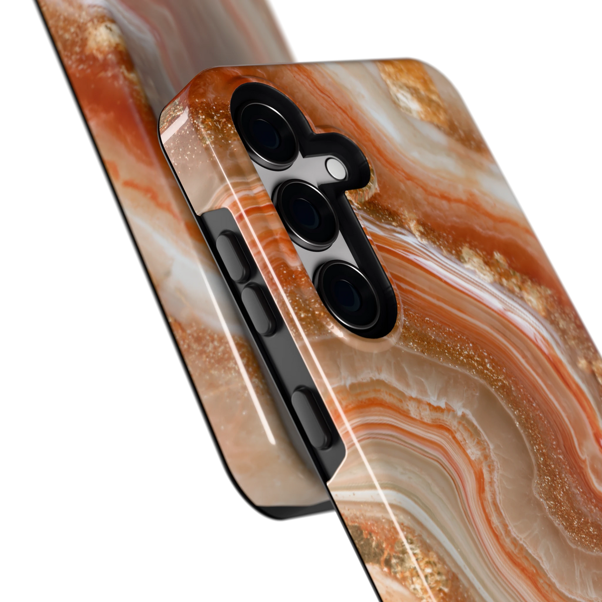 Koperen agaatstroom hoesje voor Galaxy S24, close-up